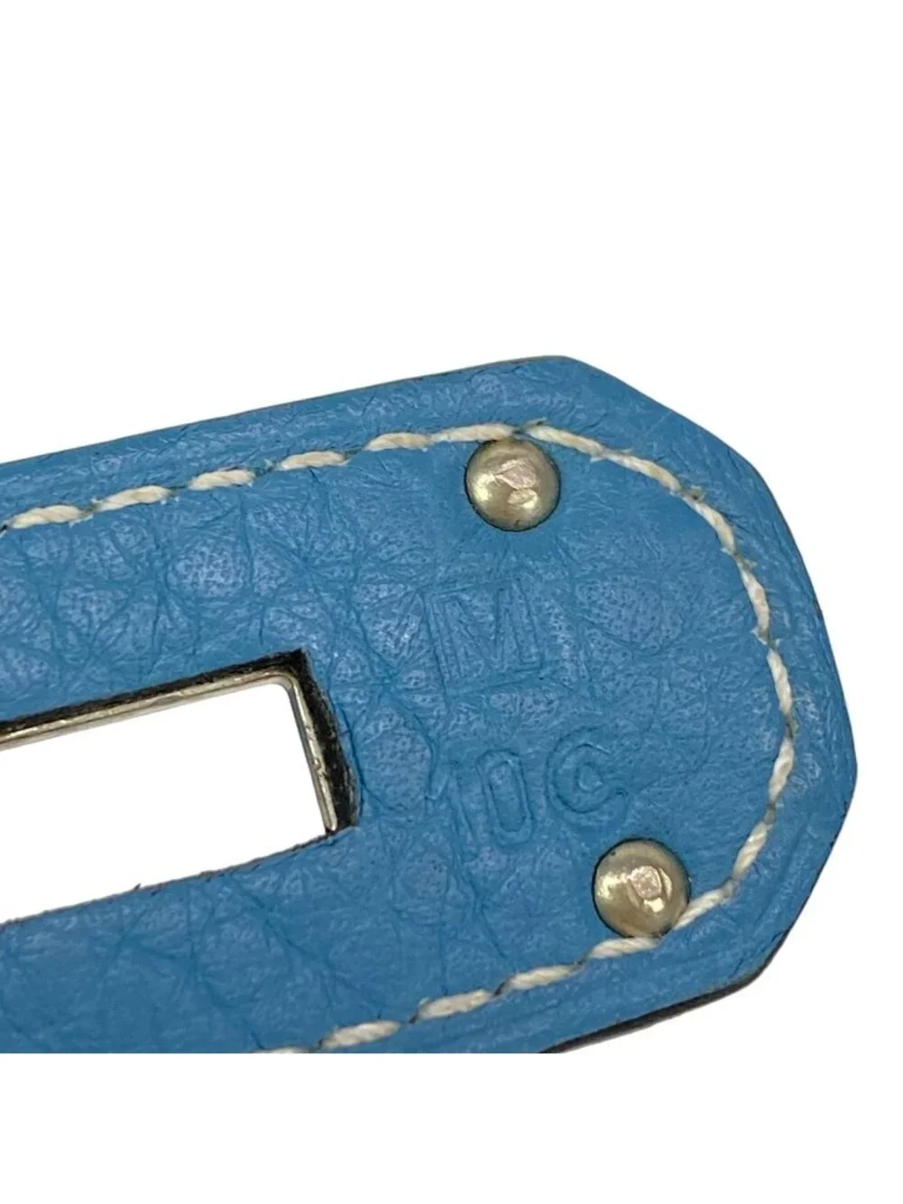 Hermes Shoulder Bag Gipsiere 34 Blue Jean Silver